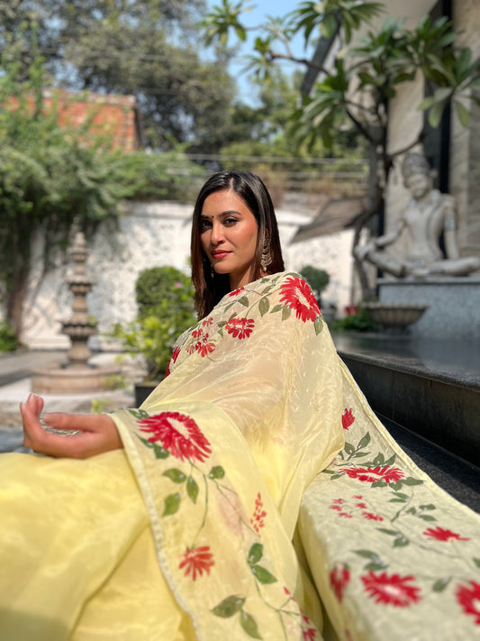 Scarlet Bloom Saree