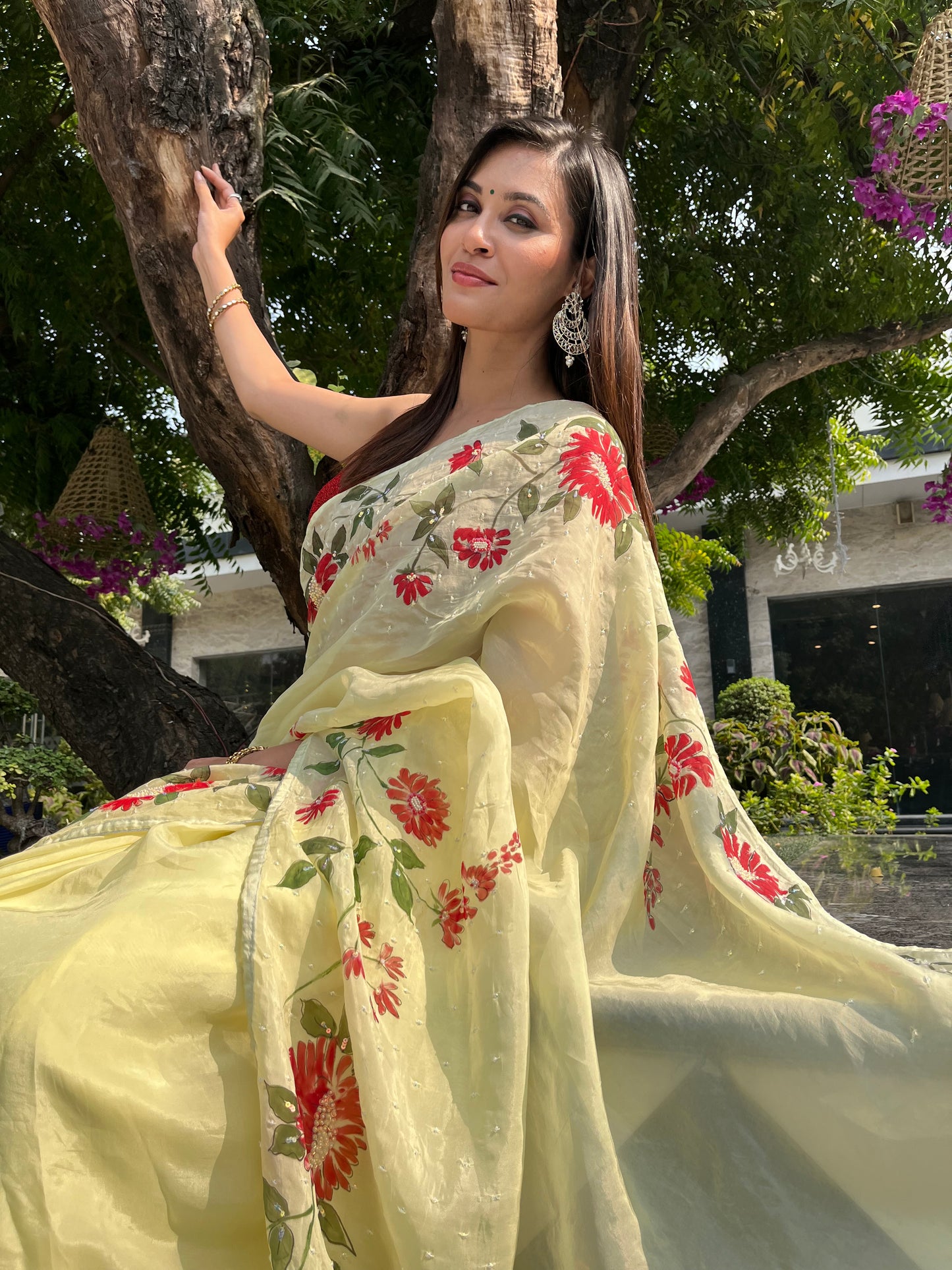 Scarlet Bloom Saree