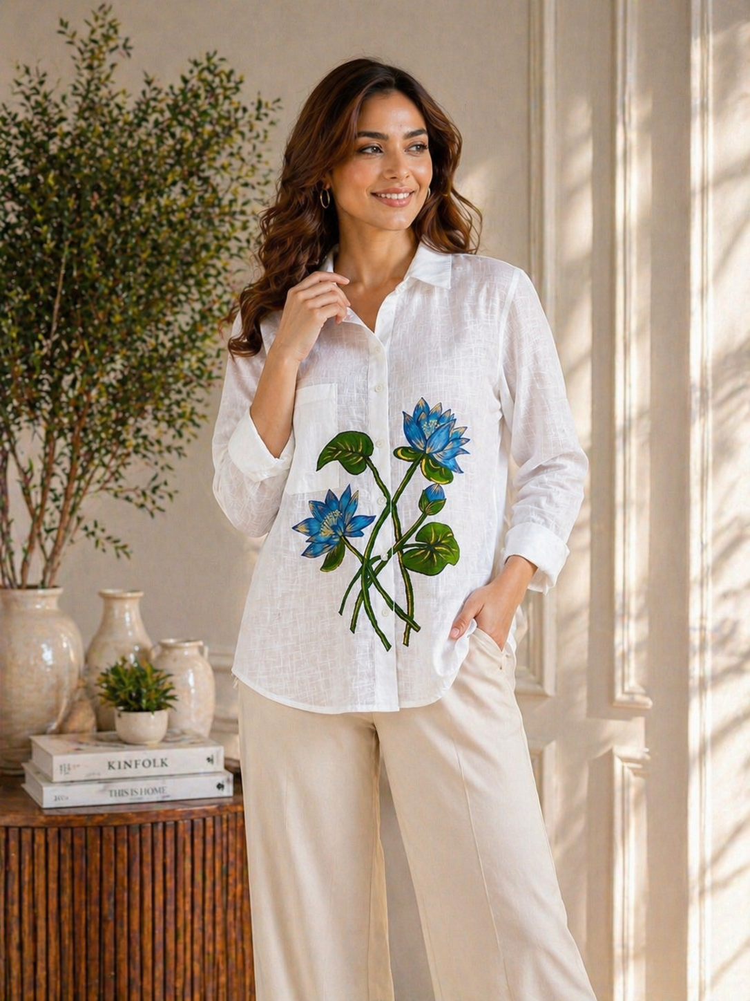 Blue Lotus Linen Shirt