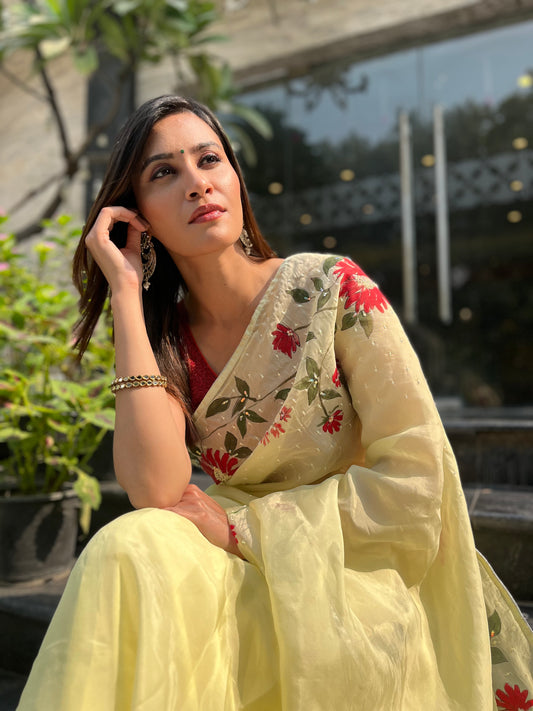 Scarlet Bloom Saree